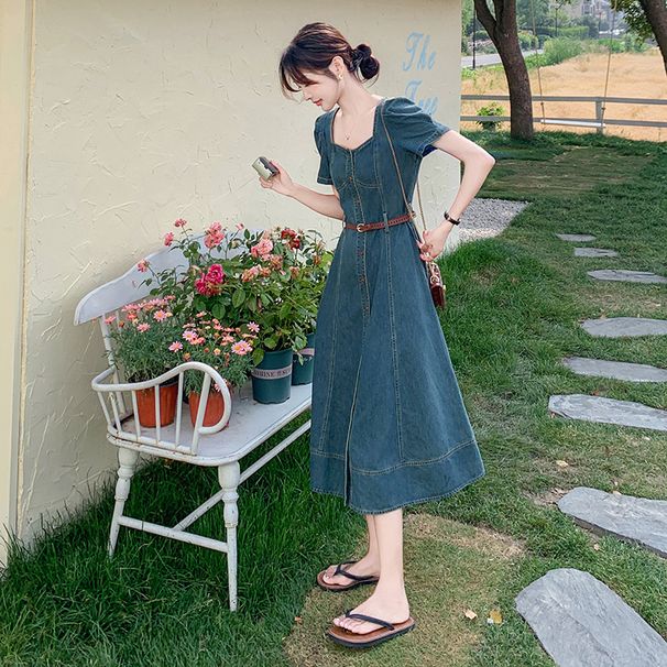 Denim Dress 2025 New Women's Summer Thin, Unique, And Sleek Skirt_mkmklike.com