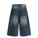 Men's Clothing Retro Washed Blue High Grade Metal Button Design Men's Loose Three Quarter Denim Shorts_mkmklike.com