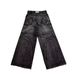 Men's Clothing Retro Black And Gray Washed Straight Jeans For Men And Women Y2k Deconstruction Style Cross Wide Leg Trousers_mkmklike.com