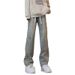 Men's Clothing Cleanfit High Street Scimitar Jeans Men's Design Sense High Waist Flared Pants Slim Fit Straight Trousers_mkmklike.com