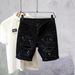 Men's Retro Washed Denim Shorts Summer Casual Loose Fit Mid Waist Vintage High Street Style Old Blue_mkmklike.com