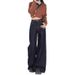 Denim Blue Wide-leg Jeans For Women, 2025 Autumn And Winter New Style, High-waisted, Loose, Slimming, Petite,_mkmklike.com