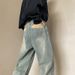 Nordmann Straight-Leg Jeans Men Washed Retro Trendy Loose Black Casual Pants Autumn Winter American High Street Versatile Long_mkmklike.com