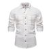 Men's Clothing New Men's Casual Shirt Size Solid Color Pocket Decoration Long Sleeve Shirt Men_mkmklike.com