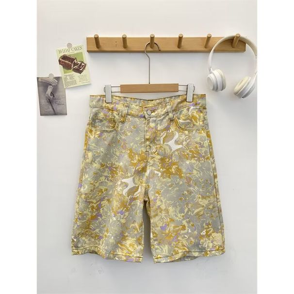 Men's Cargo Denim Shorts With Multiple Pockets, Loose Fit Casual Summer Shorts For Men, Stretchable Workwear Shorts In Grey/Blue/Yellow_mkmklike.com