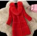 Sheepshear autumn and winter new spliced fur all-in-one mid-length imitation fox fur collar coat and fur jacket_mkmklike.com