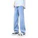 Suitable For All Seasons Tencel Jeans Summer Thin Straight Loose Casual Long 2025 New Wide-leg Pants For Men_mkmklike.com