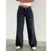 Retro High-Waisted Non-Stretch Washed Straight Leg Jeans for Women Summer Style Street Style Wide Leg Jeans_mkmklike.com