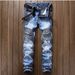 Men's Slim Fit Straight Leg Jeans Autumn Midweight Cotton Mid Waist Wide Leg Motorcycle Snowflake Pattern With Pleated Zipper_mkmklike.com