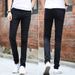 Men's Slim Fit Stretch Skinny Jeans Black Denim Pants Tapered Leg Casual Streetwear_mkmklike.com