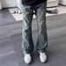 Spring 2026 Washed Flared Jeans Unisex Retro Style Midweight Cotton Long Leg Non-Stretch Machine Washable Black Blue Jeans_mkmklike.com