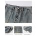 Vintage Washed Patchwork Cargo Wide Leg Jeans, Men's American High Street Loose Straight Streetwear Denim Pants_mkmklike.com
