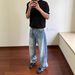 Relaxed Fit Washed Blue Straight Leg Jeans For Men & Women – Comfortable & Stylish Everyday Denim Pants_mkmklike.com