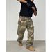 Men's Clothing Men's Camouflage Cargo Jeans Wide Leg Distressed Washed Vintage Style High Street Trendy Trousers_mkmklike.com