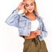 Women's Clothing Short Tops Denim Jacket Solid Color Women's Denim Tops Outerwear_mkmklike.com
