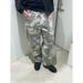 From The Street Gray And White Camouflage Loose Baggy Silhouette Piled Casual Denim Trousers Worn Pilling Overalls_mkmklike.com