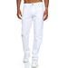 Men's White Denim Jeans Loose Straight Leg Simple And Stylish for Everyday Wear_mkmklike.com