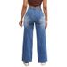 Women's Clothing Women's High-Waisted Ripped Jeans High Elasticity Loose Straight Leg Fashion Denim For Formal & Casual For Women_mkmklike.com