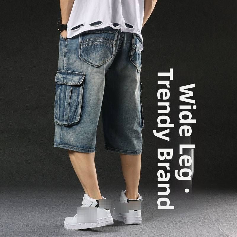 Men's Utility Denim Shorts – 5-Pocket Workwear Cargo Shorts With Relaxed Straight Fit | Durable Cotton For Summer & Travel"_mkmklike.com