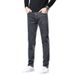 ApexMan Summer New Jeans Korean Style Slim Straight Mid-Waist Stretch Black Comfortable Soft Fit Men's Pants_mkmklike.com