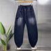 Men's Stretchable Drawstring Jeans - Relaxed Fit Straight Leg Casual Pants With Washed Denim For Spring & Autumn Seasons (Black, M-XXXL)_mkmklike.com