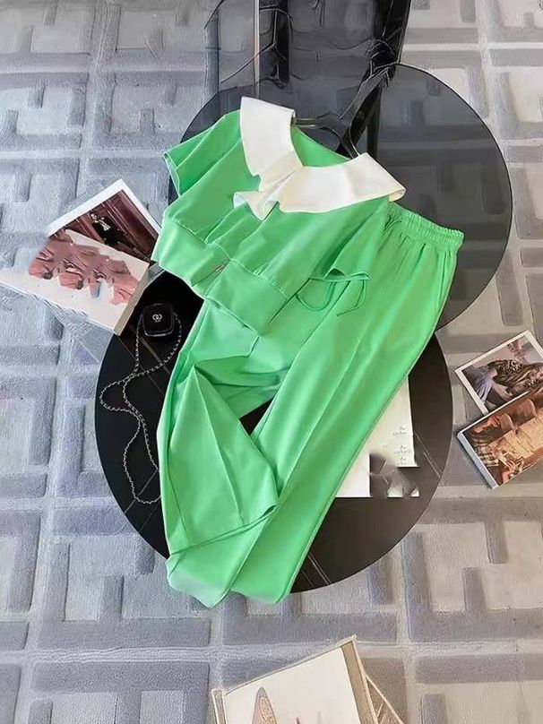 Women's Clothing Temperament sports suits new slimming and age reducing fashion casual wide leg pants street blasting two piece suit _mkmklike.com