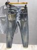 Men's Fashion Stitched Jeans Slim Straight Leg Pants Heavy Embroidery Patchwork Cool Personality Trousers_mkmklike.com
