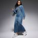 Women’s Relaxed Denim Dress – Lapel Button Front & Side Slit Casual Maxi Dress (S-2XL)_mkmklike.com
