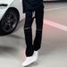 High Street Design, Niche Knee Zipper Jeans, Men's And Women's Loose Yellow Mud Color Drawstring Straight Leg Slimming_mkmklike.com