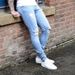 Men's Clothing Autumn New Men's Tight Solid Color Denim Men's Pint Sized Pants_mkmklike.com