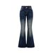 European American Cross-border Hot-selling Women's Clothing: Slim-fit, Slightly Flared Jeans With Back Pocket Embroidery_mkmklike.com