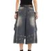 Design Sense, Multiple Pockets, Pleated Workwear Jeans, Men's Summer American Loose Spot Washed Seven Quarter Shorts_mkmklike.com