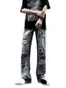European And American High Street Vibe Pants Men's Summer Washed Ripped Jeans Oversize Straight Pants Nine Point Beggar Pants_mkmklike.com