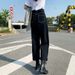 Women's High Waist Wide Leg Jeans – Black Korean Style Stretch Denim, Straight Fit, Comfortable & Slimming (S-2XL)_mkmklike.com