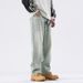 Hand-Painted Vintage Washed Jeans – Light Blue Straight Leg Cleanfit Denim For Men & Women (S-3XL)_mkmklike.com