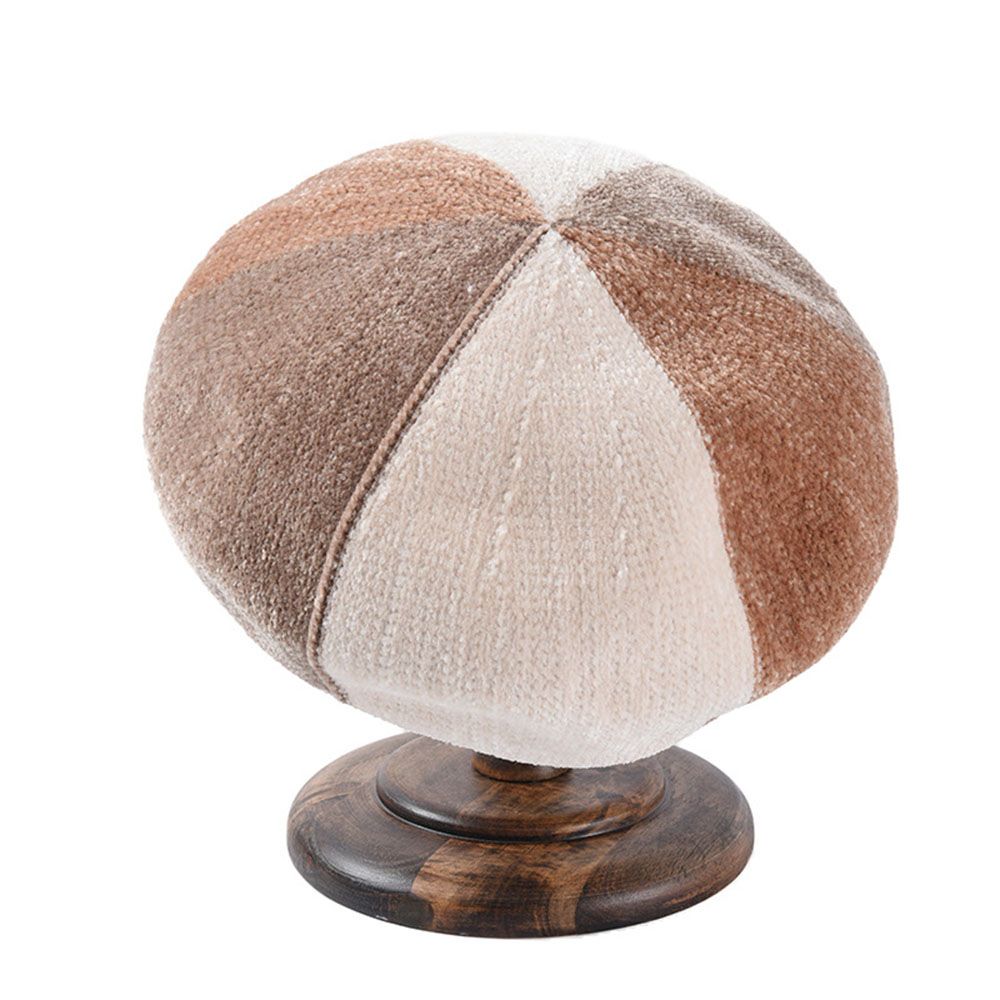 Hot Sale Retro Korean Autumn Women Beret Caps Winter Contrast Color Chenille Female Berets Painter Hat Casual Adjustable 3 Colors_mkmklike.com