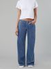 Adjustable Drawstring Low Rise Jeans - Relaxed Fit Stretch Denim Pants (Blue, Light Blue, Black, White, Indigo) - Sizes XS-3XL_mkmklike.com