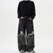 Men's Clothing Design Faux Two Piece Jeans Streetwear Fake Two-Piece Jeans - Oversized Camouflage Patchwork Pants For Men & Women (Black, S-3XL)_mkmklike.com