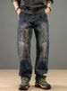 Men's Clothing Men's Slimming Straight Leg Jeans Trendy Loose Fit Retro Style For Autumn Winter For Formal & Casual_mkmklike.com