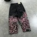 Men's Jeans Y2K Vintage Light Blue Black Washed Tape Design Graffiti Letter Loose Fit Distressed Denim Streetwear Hip_mkmklike.com