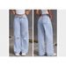 Light Blue Washed Wide Leg Jeans Loose Fit Solid Color Trousers for Women European And American Style 2026 New_mkmklike.com