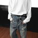 Men's Distressed Patchwork Jeans – Vintage Washed Straight & Slight Flare Denim Pants For Hip-Hop Streetwear (S-3XL)_mkmklike.com