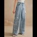 Women's Fashion Casual Embroidered Wide Leg Stretch Jeans Label Printed Simple Versatile European American Style_mkmklike.com