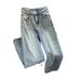 Women's Clothing Diamond Star Pendant Design High Waist Spring Washed Jeans For Women Loose Slim All Match Straight Pants_mkmklike.com