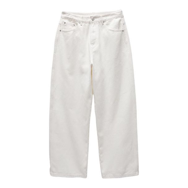 Men's Clothing High Street White Straight Jeans Cleanfit Wide Leg Long Pants_mkmklike.com