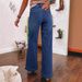 Women's Clothing New Dark Blue High Waist Wide Leg Jeans Women's Fashion Retro Straight Pants_mkmklike.com