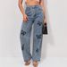 Vintage Floral Print Wide Leg Jeans For Women - High Waisted Relaxed Fit Denim Pants With Retro Street Style_mkmklike.com