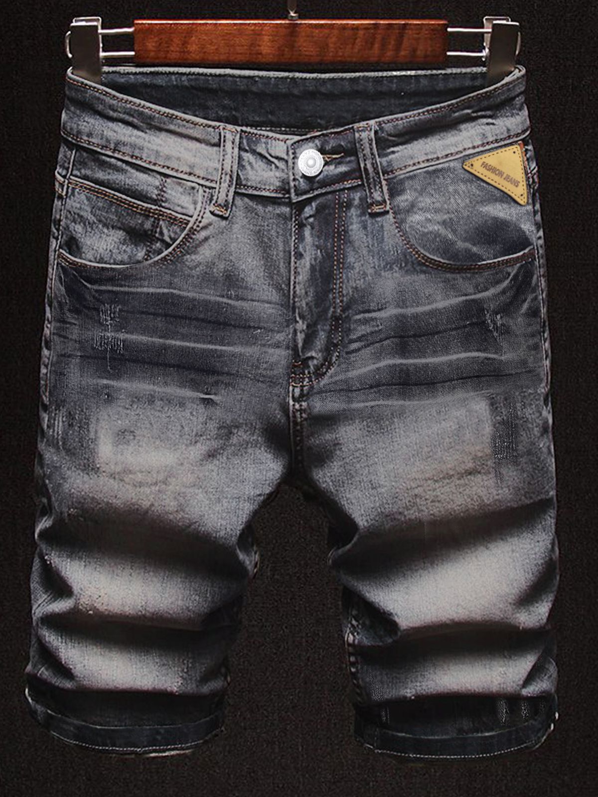Men's Textured Black Casual Shorts Loose Fit Wrinkle Design 5 Inch Inseam Straight Leg Summer Short Pants_mkmklike.com