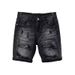 Men's Clothing Slim Fit Denim Shorts Trendy Rhinestone Rips Straight Leg Stretchy Korean Style Cool And Edgy_mkmklike.com