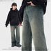 Men's Clothing retro washed jeans high street distressed drape brand slim hip hop versatile wide leg trousers_mkmklike.com